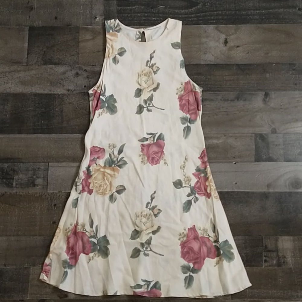 X.O.X.O. Cream Rose Mini Dress